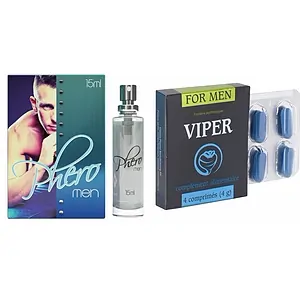 Pachet Parfum cu Feromoni Pheromen + Pastile Potenta Viper FR 4 capsule pe SexLab
