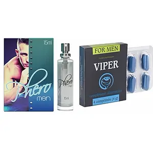 Pachet Parfum cu Feromoni Pheromen 15ml + Pastile Potență Viper FR 4 capsule pe SexLab