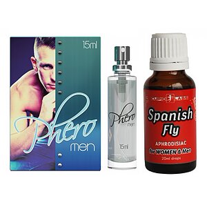 Pachet Parfum cu Feromoni Pheromen 15ml + Picături Afrodisiace Spanish Fly 20ml pe SexLab