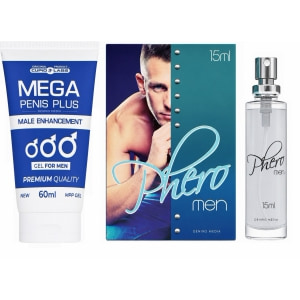 Pachet Parfum cu Feromoni Pheromen 15ml Și Gel Mărire Penis Mega Penis Plus 65ml pe Sexlab.ro