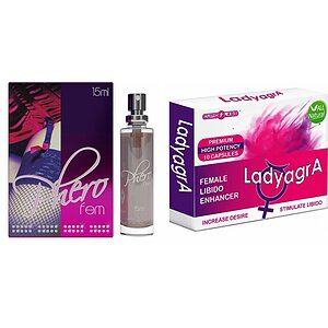 Pachet Parfum Feromoni PheroFem + Cadou Pastile Libido Ladyagra 10buc pe SexLab