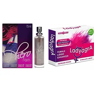Pachet Parfum Feromoni PheroFem + Cadou Pastile Libido Ladyagra 10buc pe SexLab