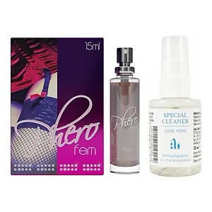 Pachet Parfum Feromoni PheroFem 15ml + Special Cleaner Love Toys 50ml pe SexLab