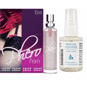 Pachet Parfum Feromoni PheroFem 15ml + Special Cleaner Love Toys 50ml pe Sexlab.ro