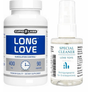 Pachet Pastile Ejaculare Precoce Long Love 90 capsule + Special Cleaner Love Toys 50ml pe Sexlab.ro