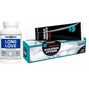 Pachet Pastile Ejaculare Precoce Long Love 90buc + Penis Marathon Long Power Creme 30ml pe Sexlab.ro