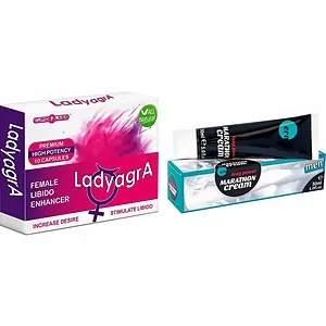 Pachet Pastile Libido Ladyagra 10buc + Penis Marathon Long Power Creme 30ml pe SexLab