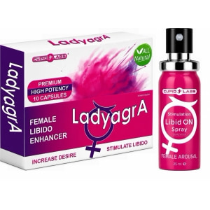 Pachet Pastile Libido Ladyagra 10buc + Spray Femei LibidON 30ml pe Sexlab.ro