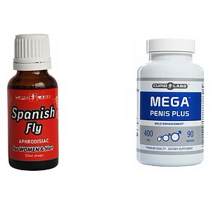 Pachet Pastile Marirea Penisului Mega Penis Plus 90buc + Picaturi Afrodisiace Spanish Fly 20ml pe SexLab