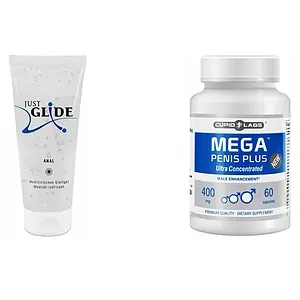Pachet Pastile Marirea Penisului Mega Penis Plus Si Lubrifiant Just Glide Anal 200ml pe SexLab