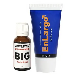 Pachet Picături Big Penis Drops 20ml + Cremă Mărirea Penisului Enlargo 100ml pe SexLab