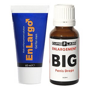 Pachet Picături Big Penis Drops 20ml + Cremă Mărirea Penisului Enlargo 100ml pe SexLab