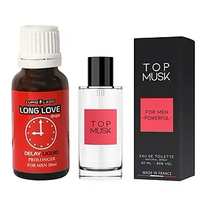 Pachet Picături Ejaculare Precoce Long Love 20ml + Parfum Feromoni Top Musk 75ml pe SexLab