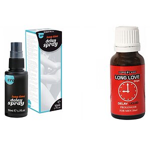 Pachet Spray HOT Delay + Picături Ejaculare Precoce Long Love 20ml pe SexLab