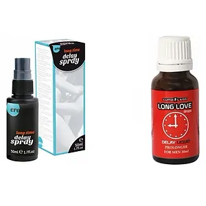 Pachet Spray HOT Delay + Picaturi Ejaculare Precoce Long Love 20ml pe SexLab