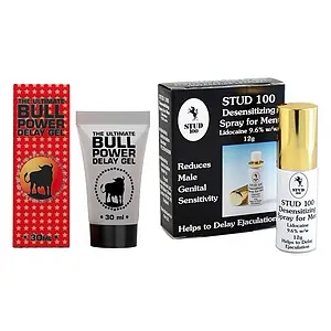 Pachet Spray Stud 100 Original + Gel Ejaculare Prematură Bull Power Delay 30ml pe SexLab