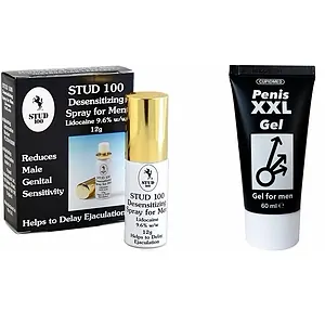 Pachet Spray Stud 100 Original + Gel Marirea Penisului Mr XXL Gel 50ml pe SexLab