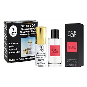 Pachet Spray Stud 100 Original + Parfum Feromoni Top Musk 75ml pe SexLab