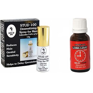 Pachet Spray Stud 100 Original + Picaturi Ejaculare Precoce Long Love 20ml pe SexLab