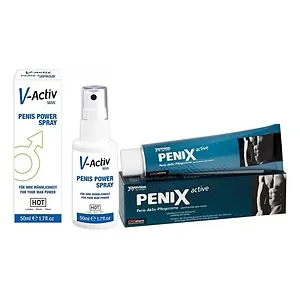 Pachet Spray V-activ Penis Power For Men 50ml + Cremă Pentru Potență Penix 75ml pe SexLab