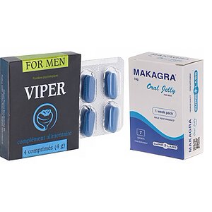 Pachet Stimulent Makagra Oral Jelly 10g + Pastile Potentă Viper FR 4 capsule pe SexLab