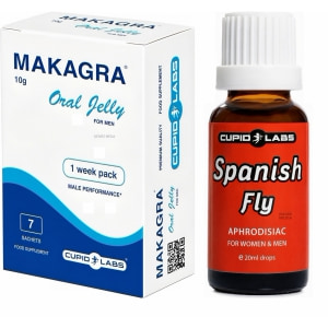 Pachet Stimulent Makagra Oral Jelly 10g + Picături Afrodisiace Spanish Fly 20ml pe Sexlab.ro