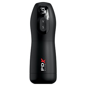 PDX Elite Masturbator Automat 7 Vibrații 7 Sucțiuni Reîncărcabil Negru