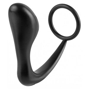 Penis Ring Plug Gasm Negru pe SexLab