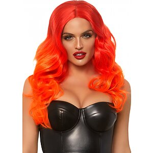 Perucă Leg Avenue Ombre Long Wavy Portocaliu pe SexLab