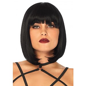 Peruca Short Natural Bob Negru pe SexLab