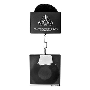 Pleasure Handcuffs Furry Negru