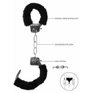 Pleasure Handcuffs Furry Negru