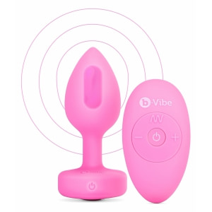 Plug Anal B-Vibe cu Inimă - 15 Moduri, 6 Nivele Roz