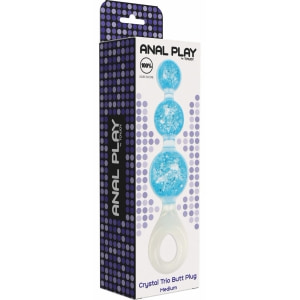 Plug Anal Crystal Trio Medium – Cristalin, Confortabil Albastru