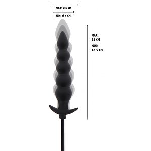 Plug Anal Gonflabil Striat Negru - 18.5–23 cm