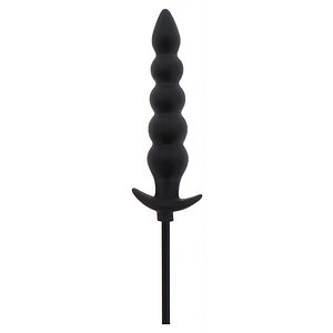 Plug Anal Gonflabil Striat Negru - 18.5–23 cm