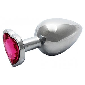 Plug Anal Heart Gem Medium Argintiu pe Sexlab.ro