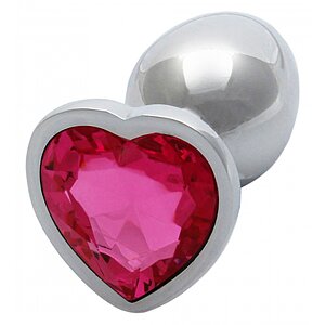 Plug Anal Heart Gem Small Argintiu