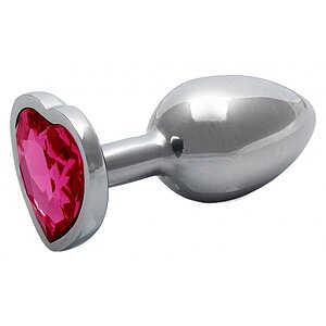 Plug Anal Argintiu Cu Baza In Forma De Inima Plug Anal Mic Argintiu Cu Gem In Forma De Inima