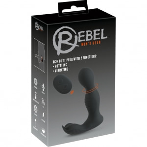 Plug Anal RC 2 Funcții, Rotativ și Vibrant Negru