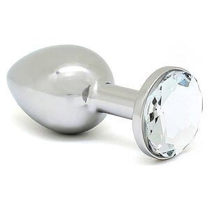 Plug Anal Small Metal With Crystal Argintiu pe SexLab