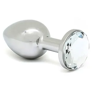 Plug Anal Small Metal With Crystal Argintiu pe SexLab