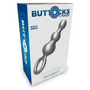 Plug anal ToyJoy The Stuffer - 3 sfere, silicon gri Gri