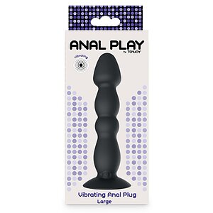 Plug Anal Vibrant ToyJoy Large — 17 cm, Reîncărcabil Negru