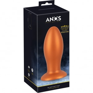 Plug Anal XL ANOS — silicon Moale, Ventuză 6.4 cm Maro
