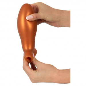 Plug Anal XL ANOS — silicon Moale, Ventuză 6.4 cm Maro