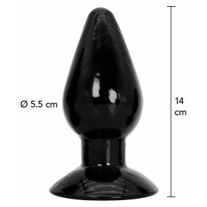 Plug Anal XXL 14 cm — Negru, Bază Lată Pentru Siguranță