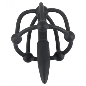Plug De Penis Cu Cușcă Pentru Cap Negru