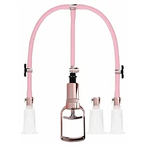 Pompa Clitoris Si Sfarcuri Set Gold Roz pe SexLab