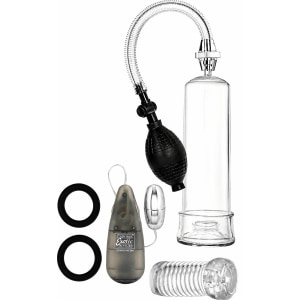 Kit Pompa Erectie Calexotics Sta-hard Pompa Peniana Transparenta Neagra